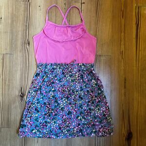 Hanna Andersson pink floral ruffle top dress SIZE 8/130